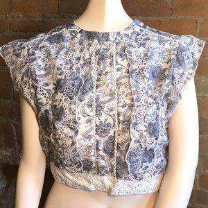 Lace Floral Print Crop Top